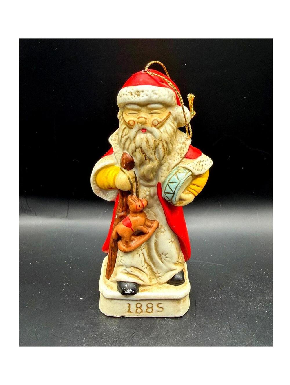 1885 Vintage Style Santa Claus Ornament Hand-Painted Resin Christmas Decoration